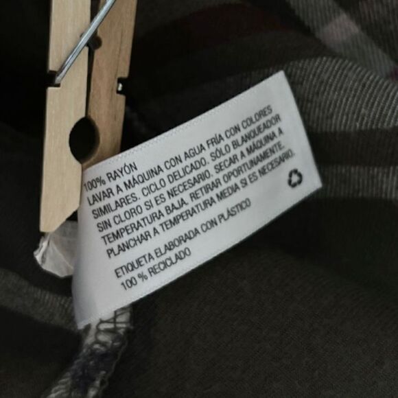 Universal Thread Olive Plaid Flannel High Low Tunic Top Sz M - Picture 10 of 11